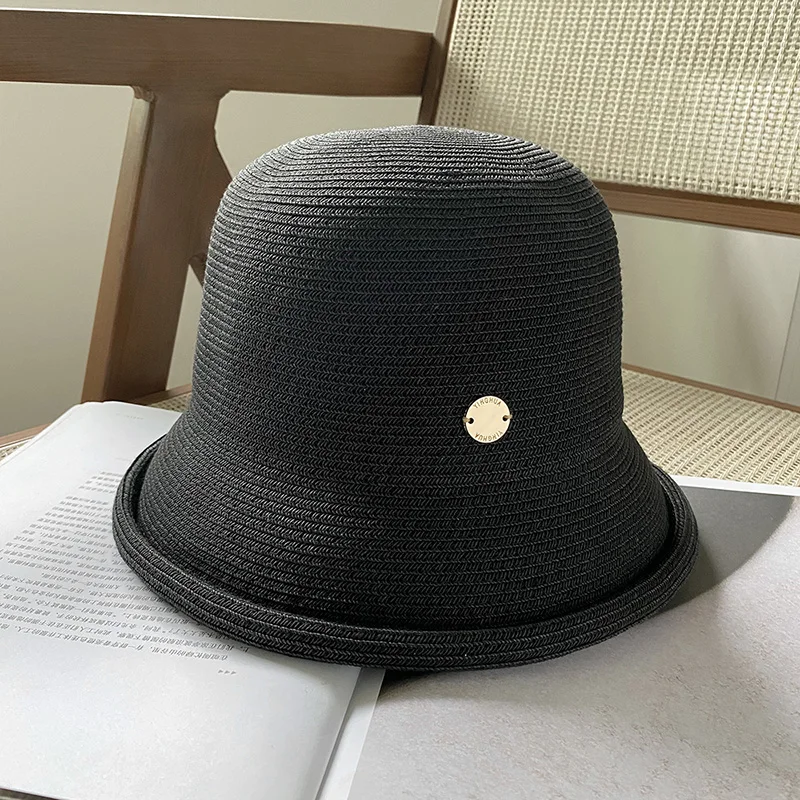 New 6 color metallize ladies foldable simple shade comfortable breathable lightweight summer rolled sun straw hat