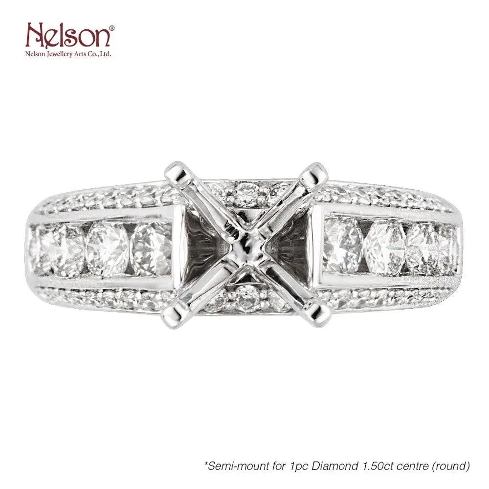 
Award Winning Factory Zero risk OEM ODM Popular Design Luxurious Classic Engagement 18K White Gold Diamond Ring Mount 
