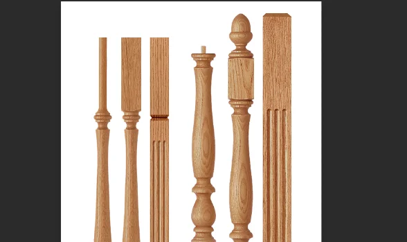 Modern House  Stair Pillar Design Balustrades Wood Plastic Composite Wpc Railing Accessories Staircase Handrails