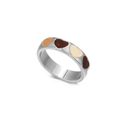 Ins Retro Style Women Drip Rings Female Niche Design Sweet Double Love