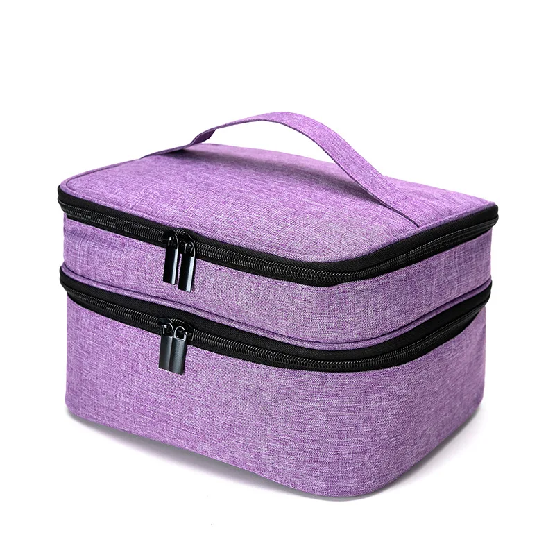 BSCI Factory Wholesale  Nail polish storage bag nail enhancement tool storage bag double-layer cosmetic essential oil bag