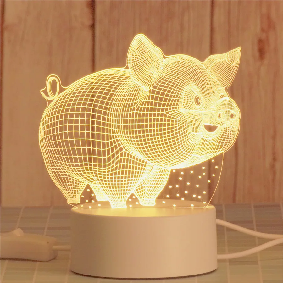 3D ночники лампы с оптической иллюзией Светодиодные ночные акриловые 3d светильники декоративный подарок