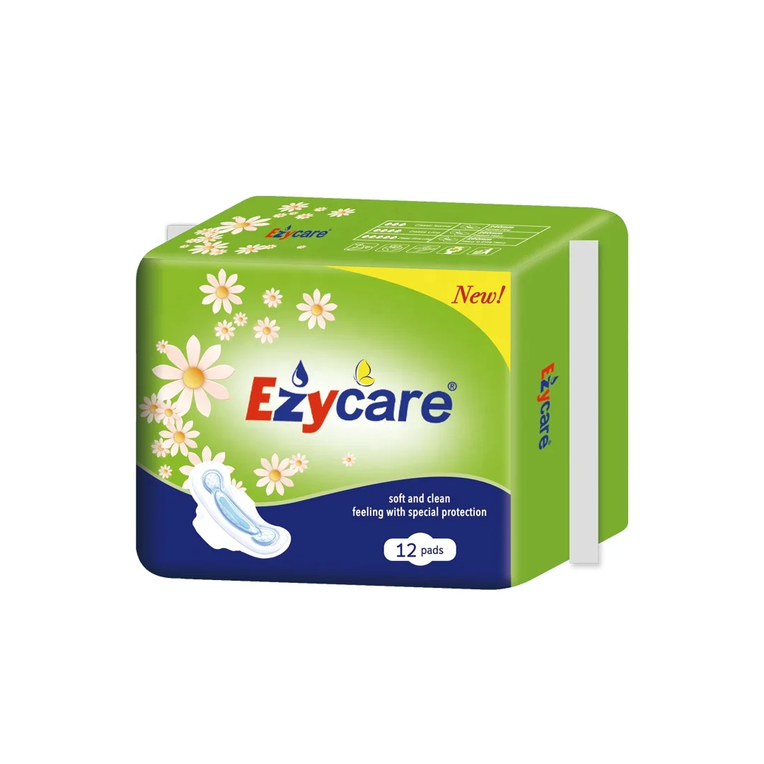 Ezycare OEM бесплатный образец 100% органического хлопка производство биоразлагаемая гигиеническая прокладка высокого качества в Китае