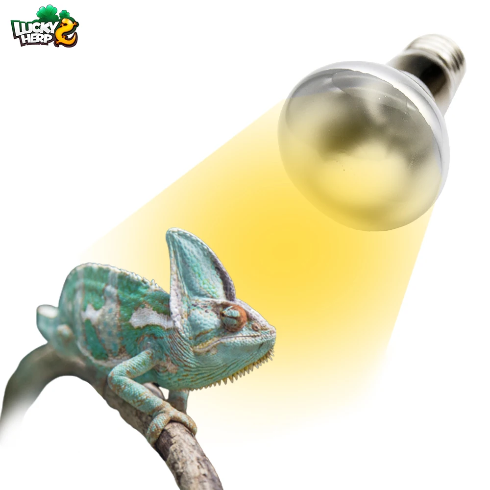 Lucky Herp Factory price 25w 50w 75w 100w Reptile Heat Lamp Daylight Basking Bulb For Reptiles