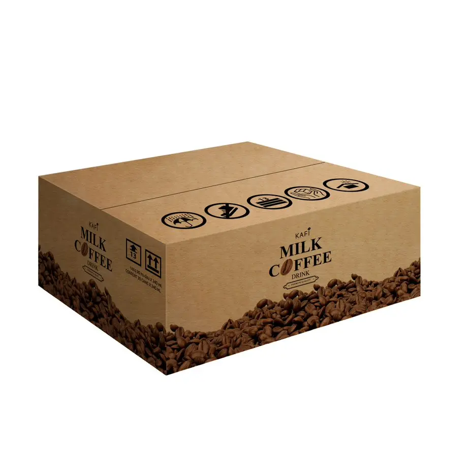 Instant Beverage Kafi Milk Coffee Ready to Drink Canned Espresso Flavors 180ml. Cold Brew Coffee Concentrate Drink from Thailand