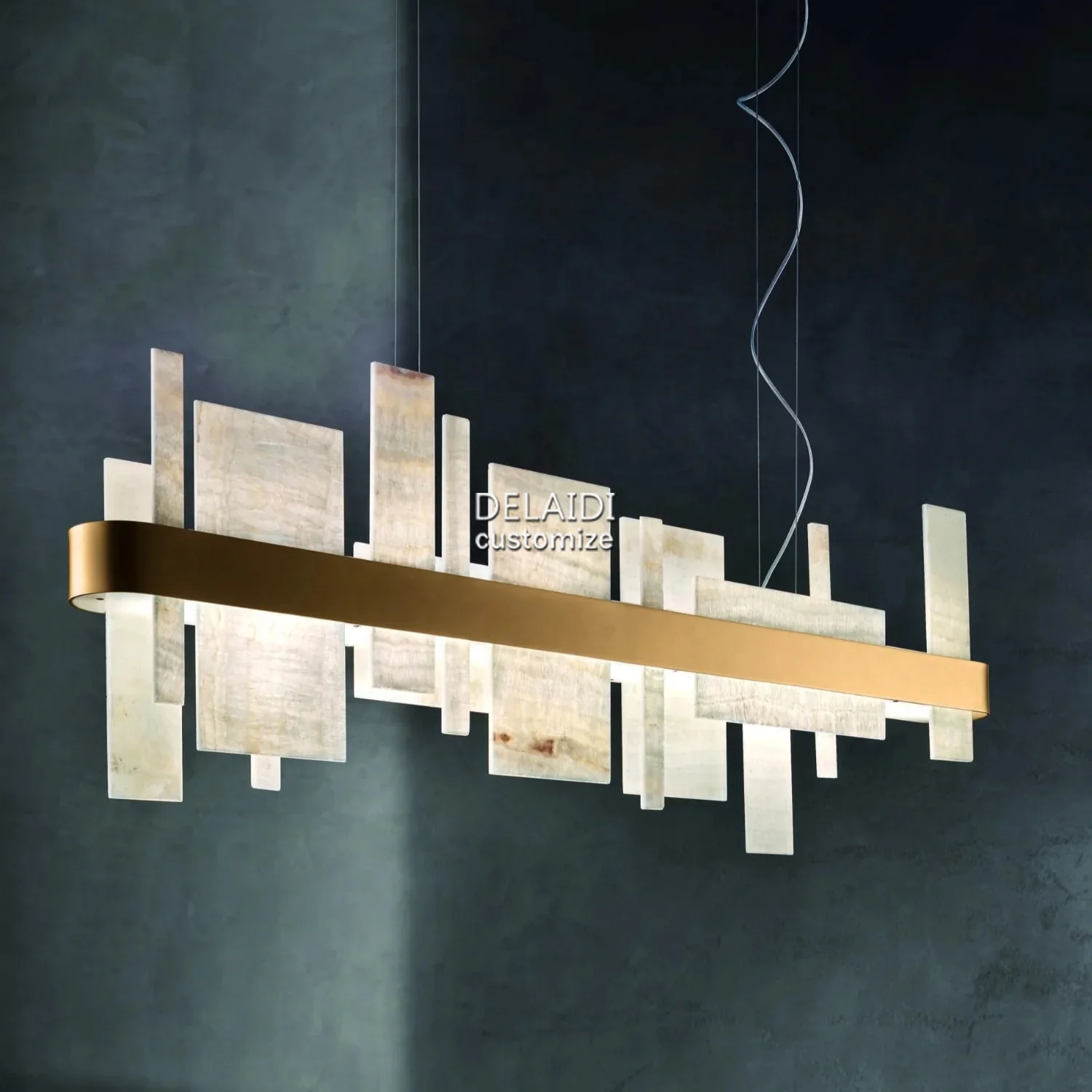 Modern alabaster lights marble chandeliers designer LED lighting living room pendant lamps