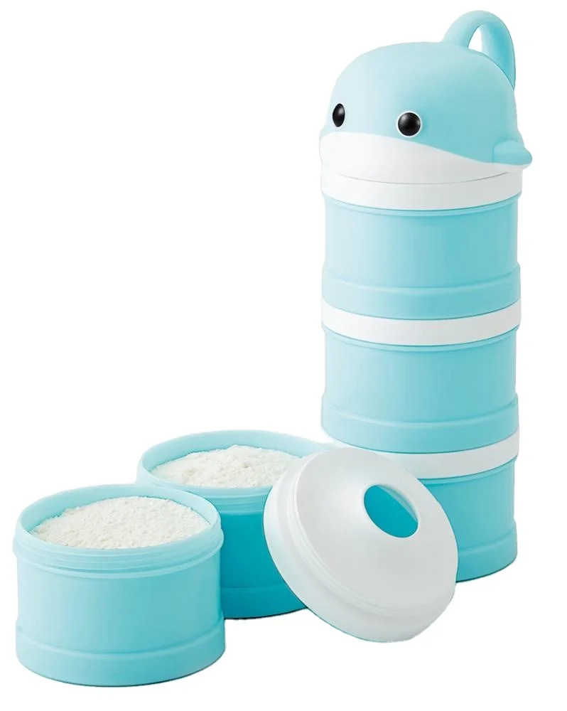 Portable three layers lovely multi-functional baby milk powder formula dispenser container baby food storage containers