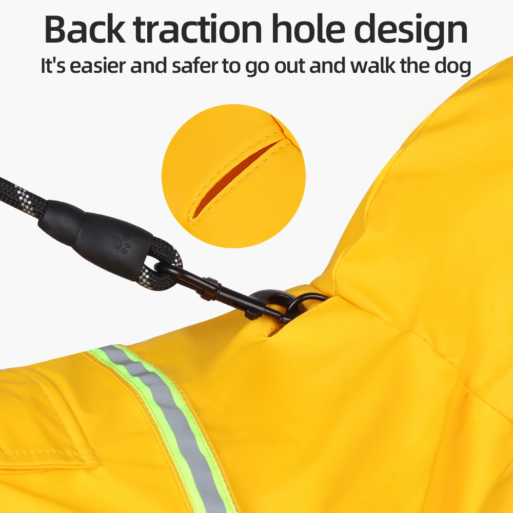 Dog Raincoat Safe Reflective Design xxx Big Dogs Waterproof Clothes