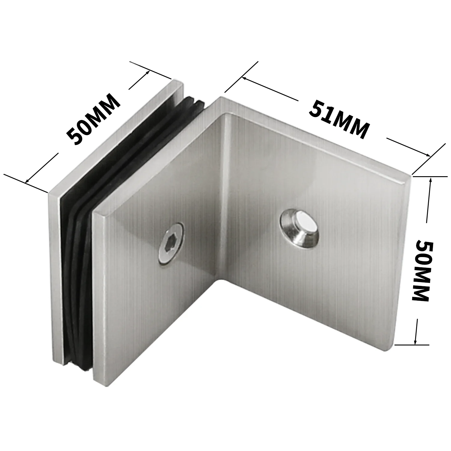 Brass Solid Casting Wall shelf clamp wall mounted square glass clip for shower room