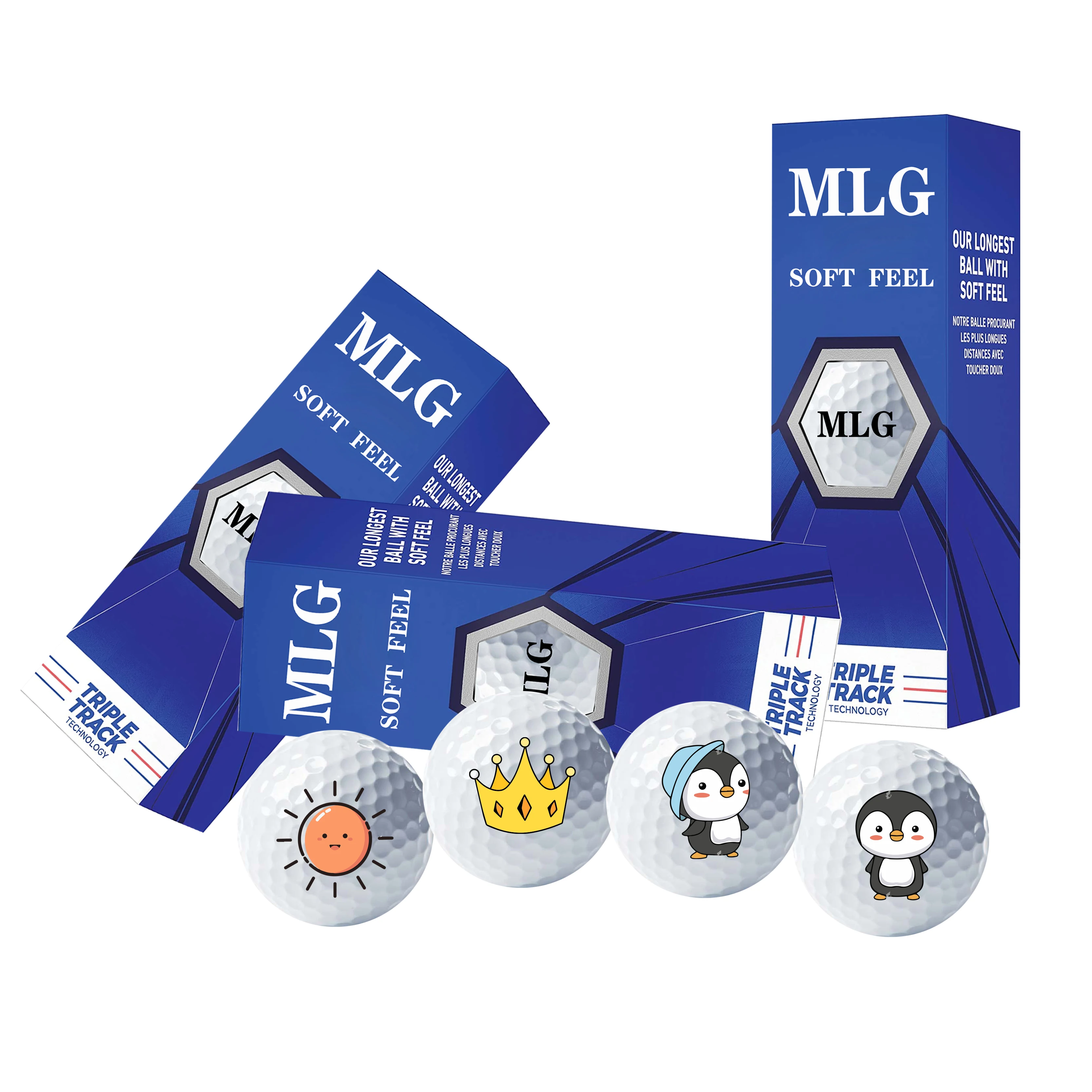 High Quality 2 3 4 Piece Custom Printing Logo Colored Wholesale Golf Ball