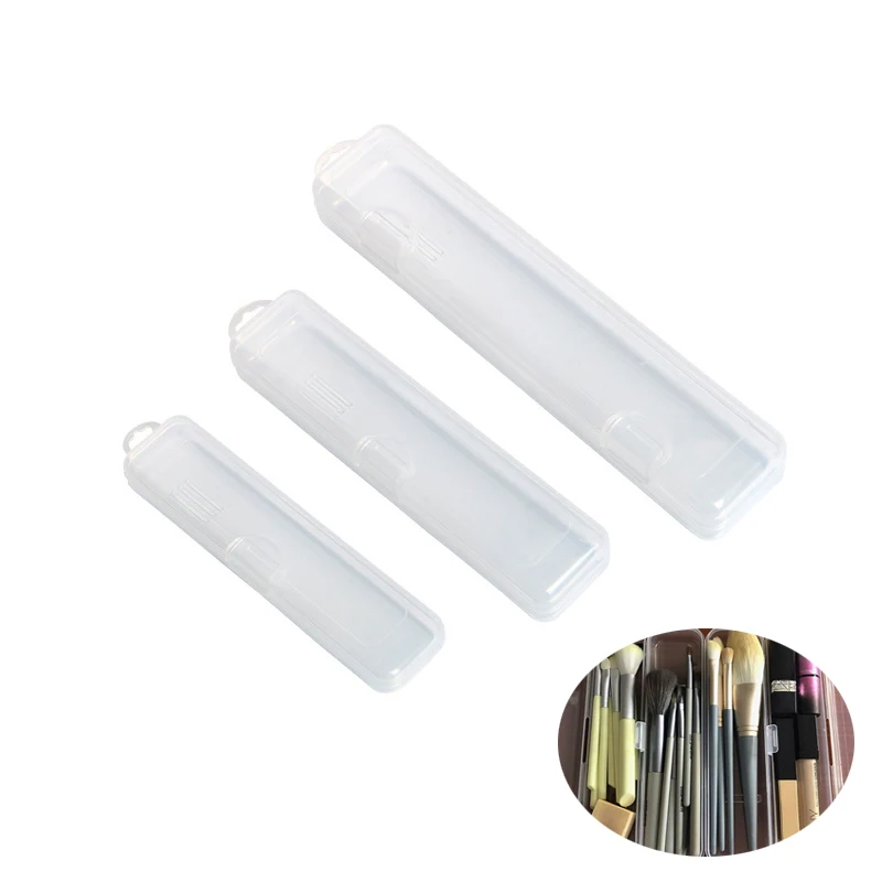 Portable transparent dustproof plastic box spoon fork chopsticks makeup brush tableware storage box