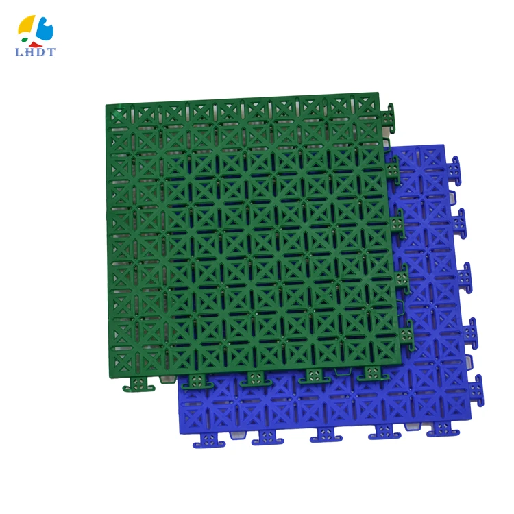 Interlock plastic outdoor sports flooring backyard decking tiles with cushions and court lines