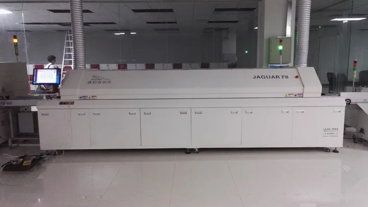 Large Eight Temperature Zone F8-1200 Lead-Free Hot Air SMT Reflow Solder New Condition SMT Production Line Economically Priced