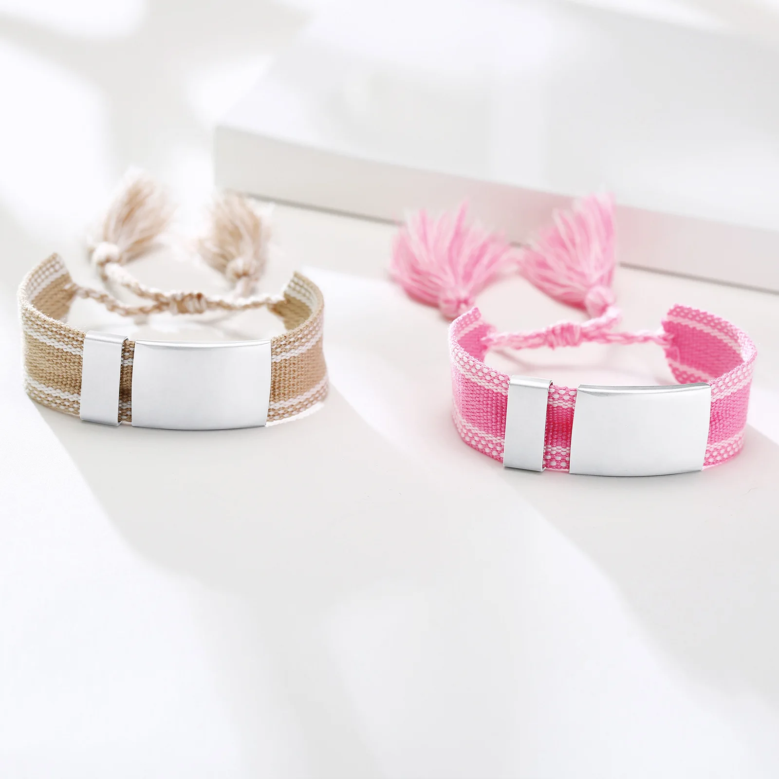 Adjustable Woven Women Men Vintage Braided Embroidery Bangles Jewelry Tassel Friendship Bracelets