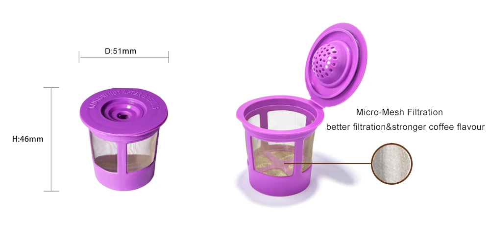 Practical disposable/reusable k cup coffee filter Keurig empty k cup