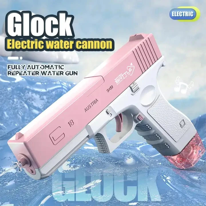 low price water gun manufacture custom logo summer toys battery powerful automatic squirt gun electric water gun for kids