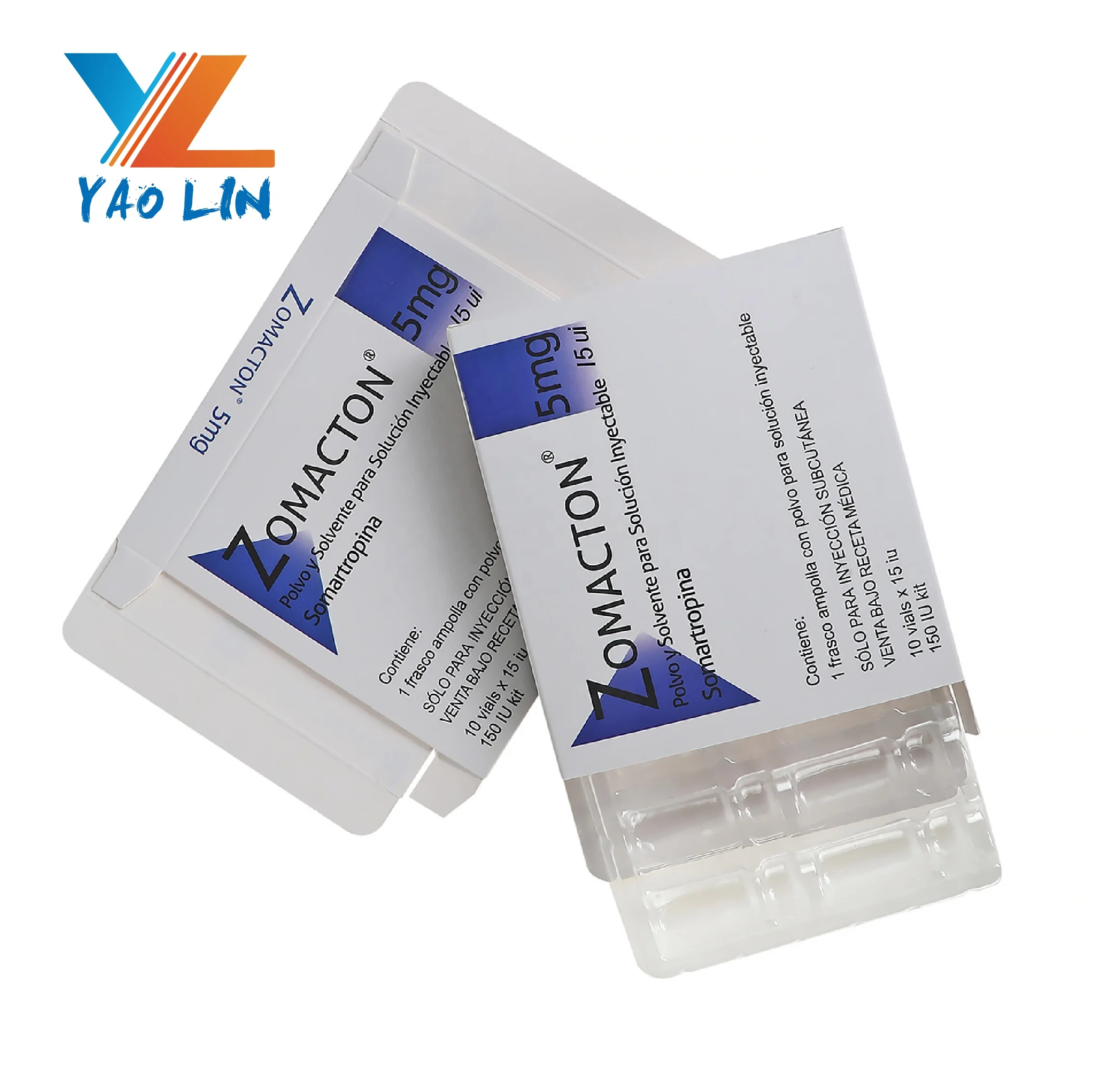 custom printing 2ml x 10 bottles 10IU vial H G H packaging boxes for peptides