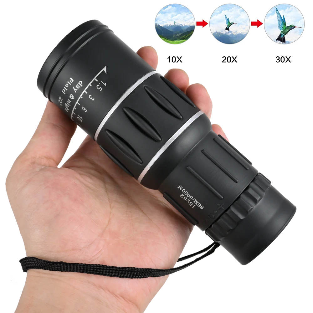 Mini Monocular Bifocal Zoom Binoculars HD 16x52 Night  Hunting Hiking Camping Travel Binoculars
