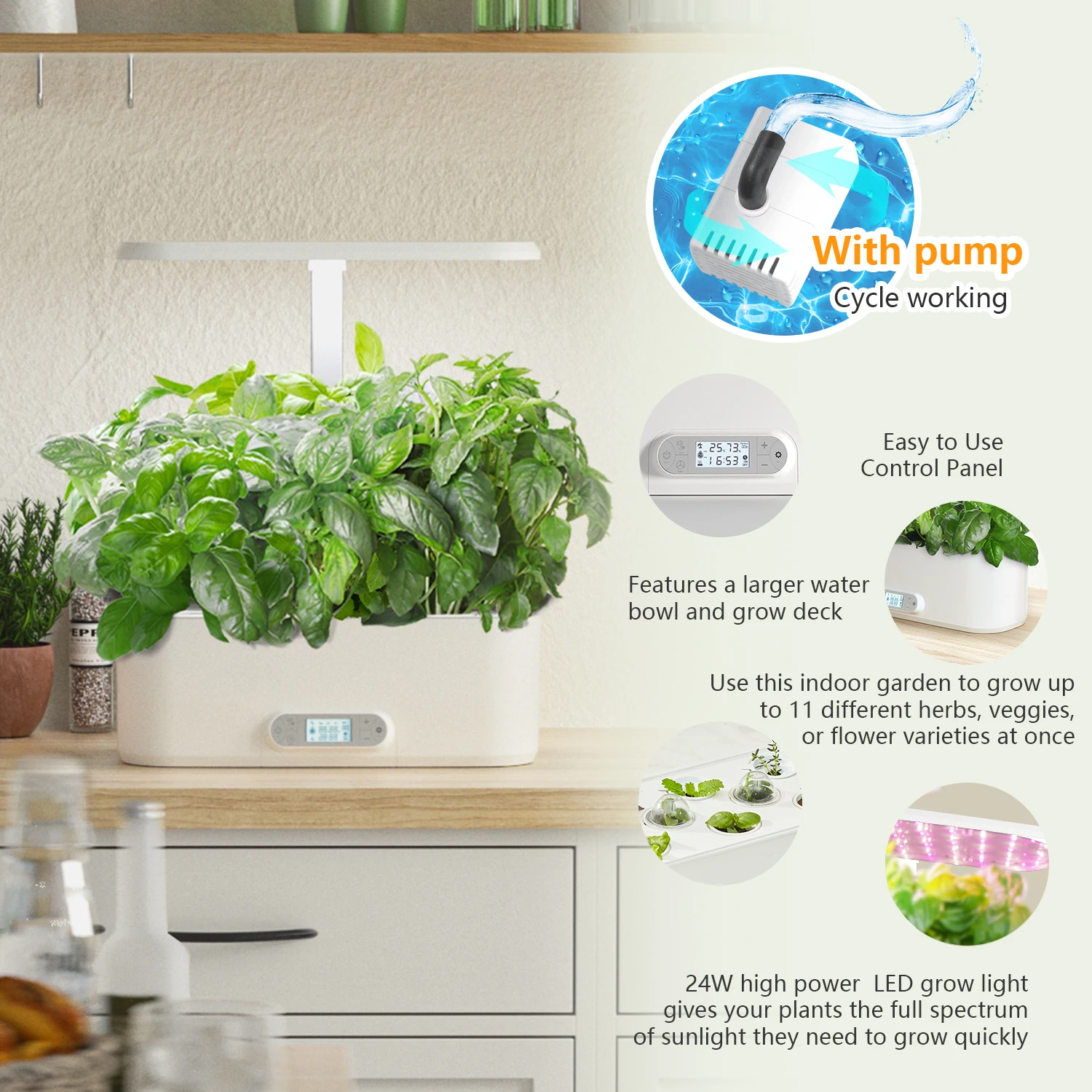 J&C Growing system temperature humidity motion Smart home kitchen appliances system indoor plant growing systems