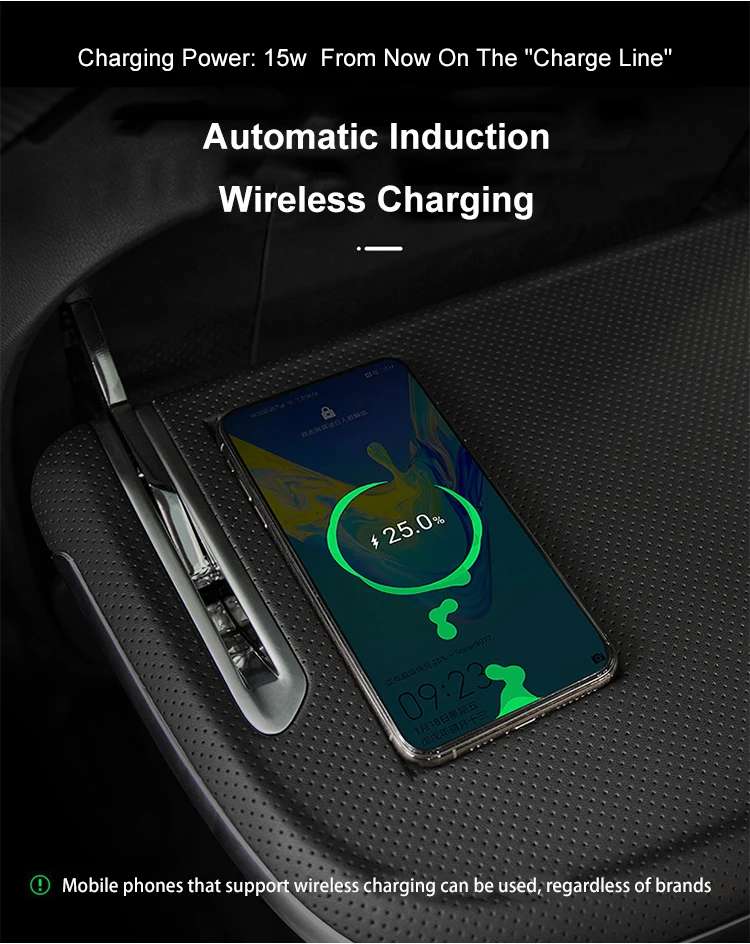 Rear Seat Folding Table For Tesla Model Y 3 Accessories Wireless Phone 15W Fast Charging Desk Car Seatback Table Board Bracket