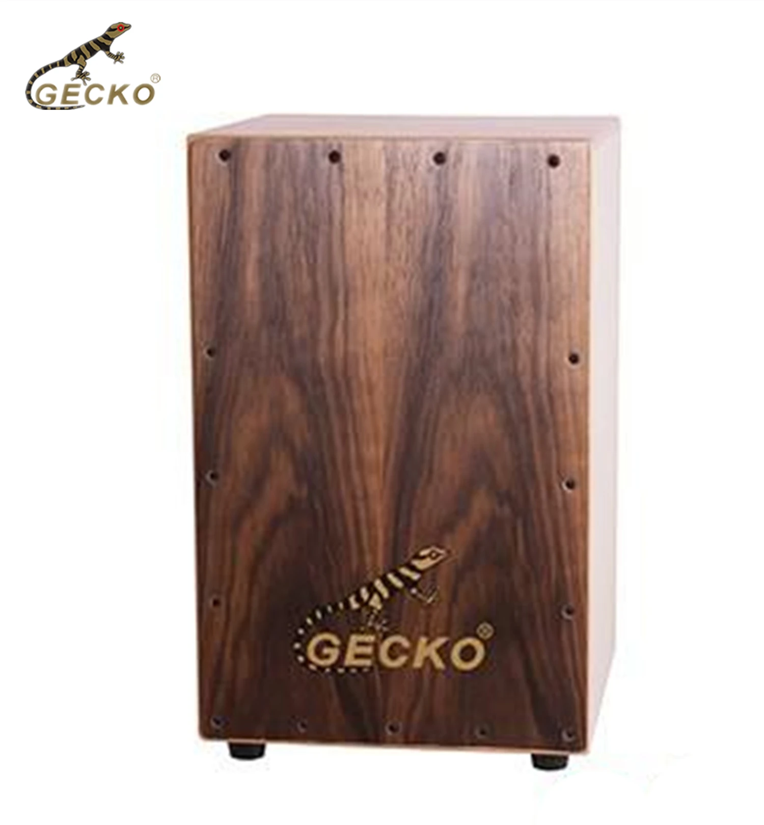 GECKO CL19WJ Cajon box drum wholesale price Zingana wood Zebrawood birch wood cajon drum with steel string