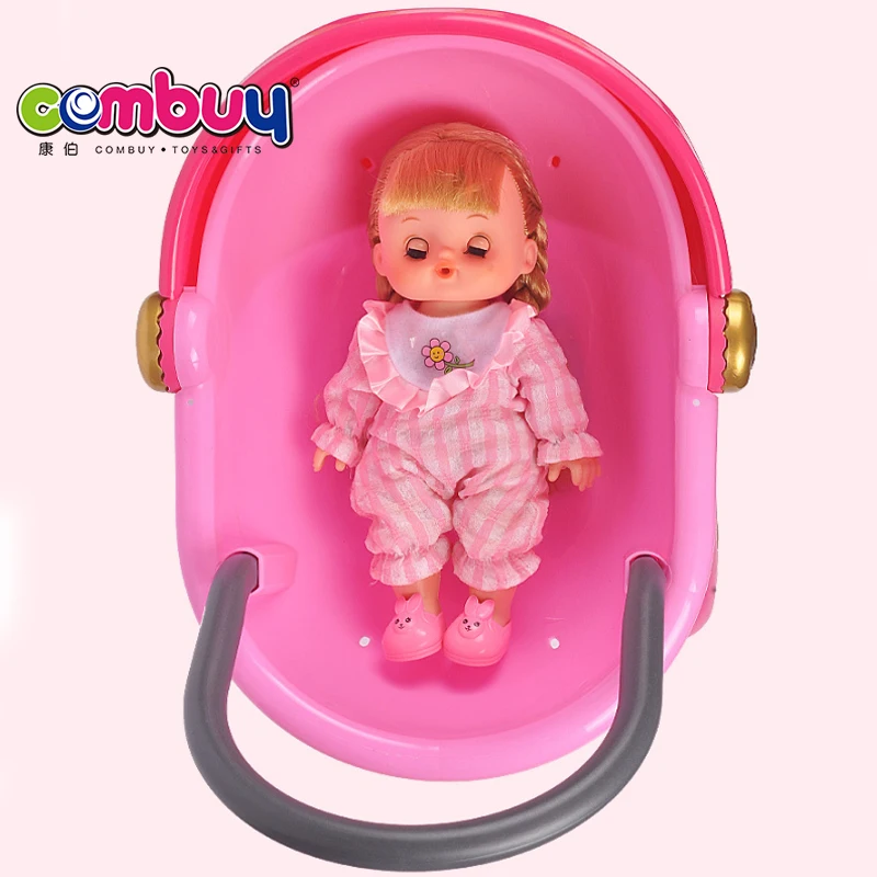 Infant pretend play game toilet walking baby doll trolley toy