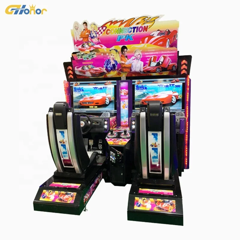 Гоночная игровая консоль с монетами для 2 игроков гоночный симулятор аркадная Видеоигра игровой площадки в