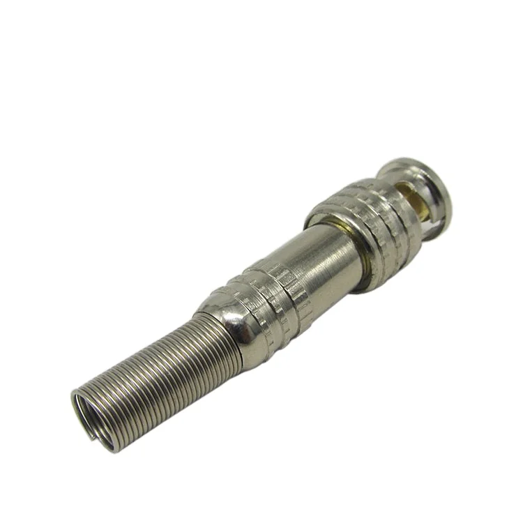 High quality BNC male 75ohm gold plated spring connector for RG58 cable