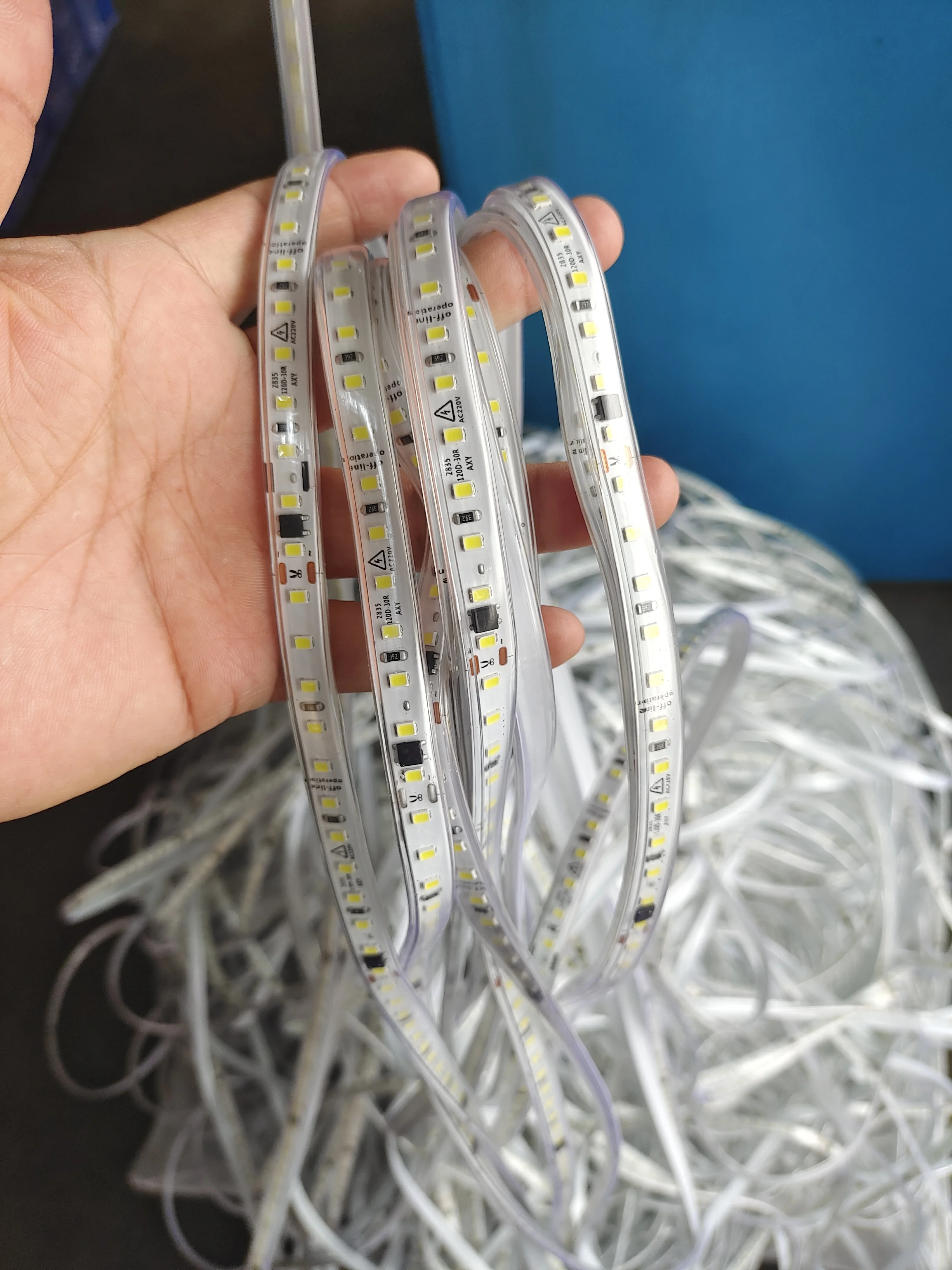 220V SMD2835 120LED 10cm per cut outdoor waterproof No-drive self-adhesive Line strip light