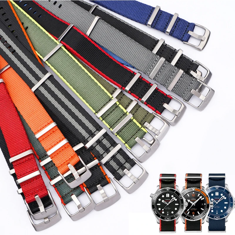 Multi-Colors Nylon Watch Strap 18mm 20mm 22mm 24mm Adjustable Canvas Watch Bands Replacement Wristbands