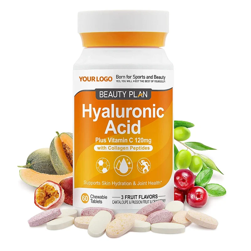 Лидер продаж OEM таблетки с гиалуроновой кислотой с витамином и коллагеном пептиды поддерживает кожу и суставы здоровье