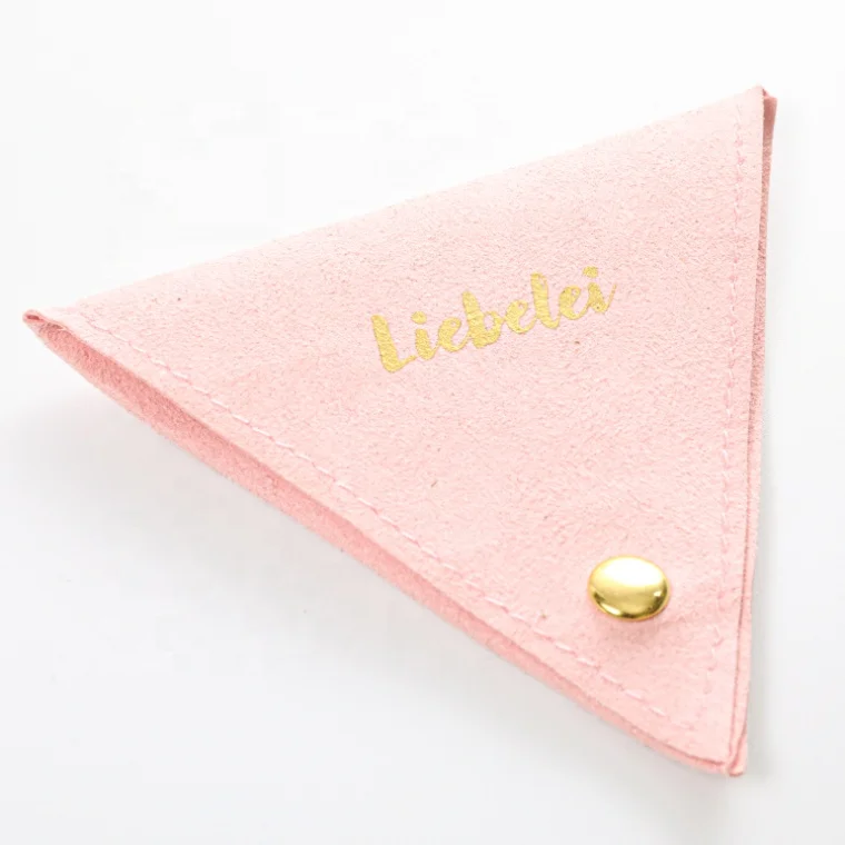 Special Triangle shape  suede pouch for jewelry packaging factory directly