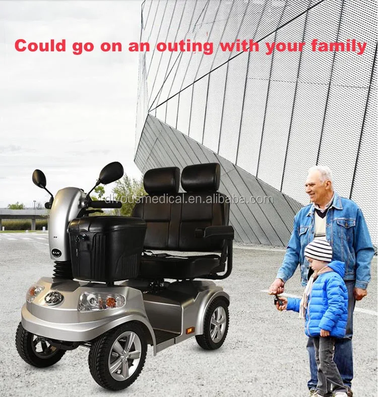 Good quality two seat  electric car  scooter for disabled power wheelchair with rain cover