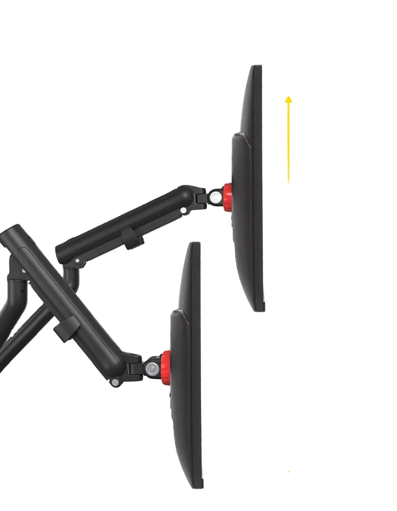 AUKI Monitor Arm Mount Height Adjustable Desk Stand Black Dual Monitor Stand Dual Arm Lcd Monitor  Mount
