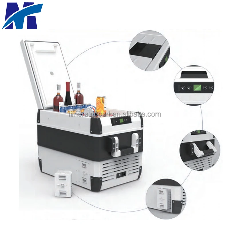 Factory Wholesale Fridge Portable Compressor Mini 25L 12V 24V  Refrigerator Gecko Freezer With Bluetooth Speaker