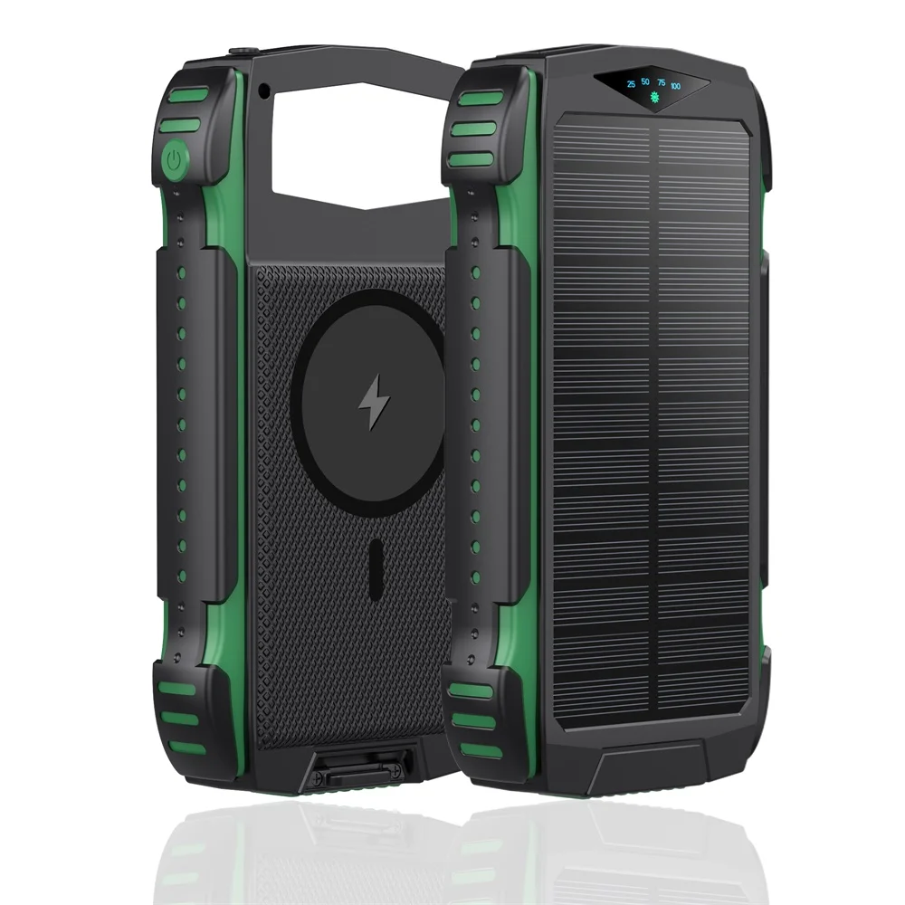 Solar Charging High Capacity Portable Waterproof Strong Camping Light Outdoor Magsafing Solar Power Bank