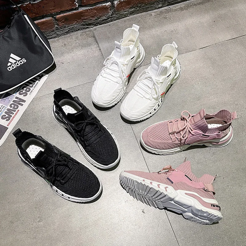 amazon 2023 wear-resisting non slip chunky white custom logo sneakers women casual woman shoes fitness walking style shoes