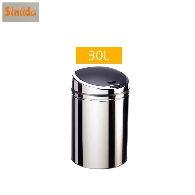 Infrared Sensor Dustbin Garbage Bin Trash can Waste bins with half-chromed round top cover