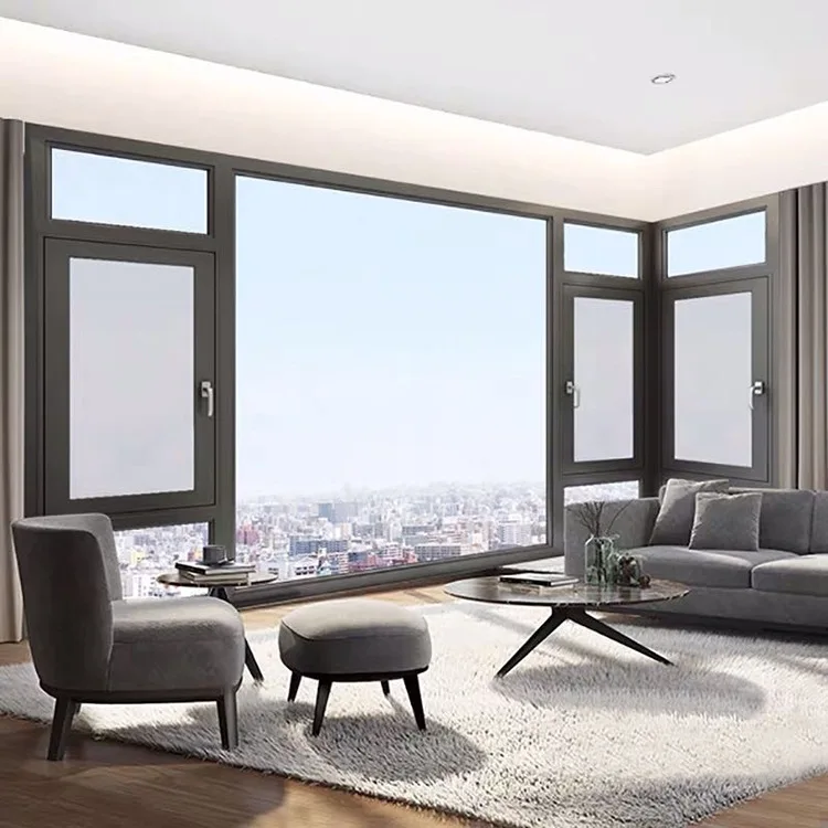 Customized casement windows with built in blind aluminum soundproof casement window double glazed aluminum window