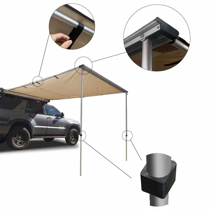 outdoor car awning rain proof  shelter vehicle oxfords tent LED light umbrella car side tent