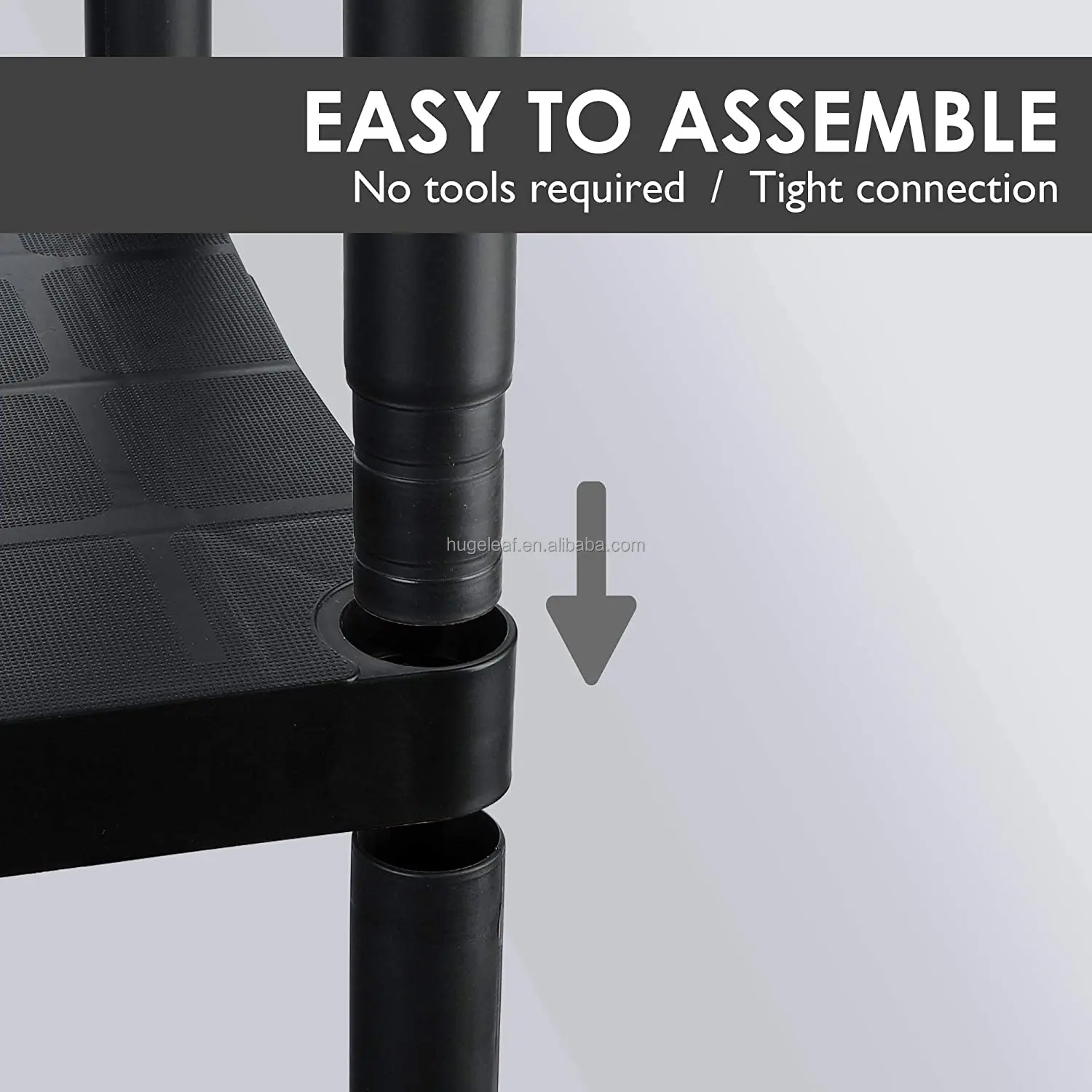3-Tier Easy Assembly Adjustable Lightweight Display Stacking Racks Warehouse Garden Boltless Racks Storage Plastic Shelves