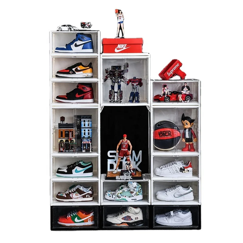 High Quality Clear Shoe Box Home Storage Stackable Clear Container Sneaker Plastic Shoe Box Wholesale Display Storage Container