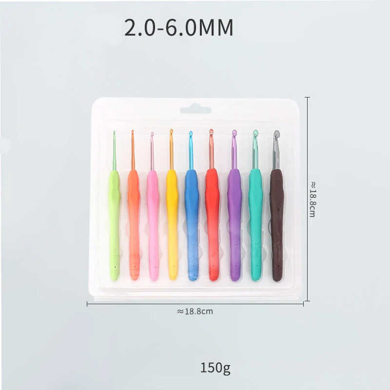 New Style TRP Aluminum Colorful Crochet for Knitting and Accessories Multicolor Knitting Needles Crochet Hook Set