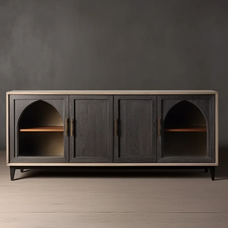 MRS WOODS Luxury Living Room Cabinet Furniture Kitchen Oak Solid Wood Sideboard Cabinet Sets