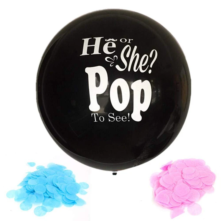 Party Decorations Baby Shower Balloon Set Suitable For Both Air And Helium Black Gender Reveal Confetti Balloon Decoration