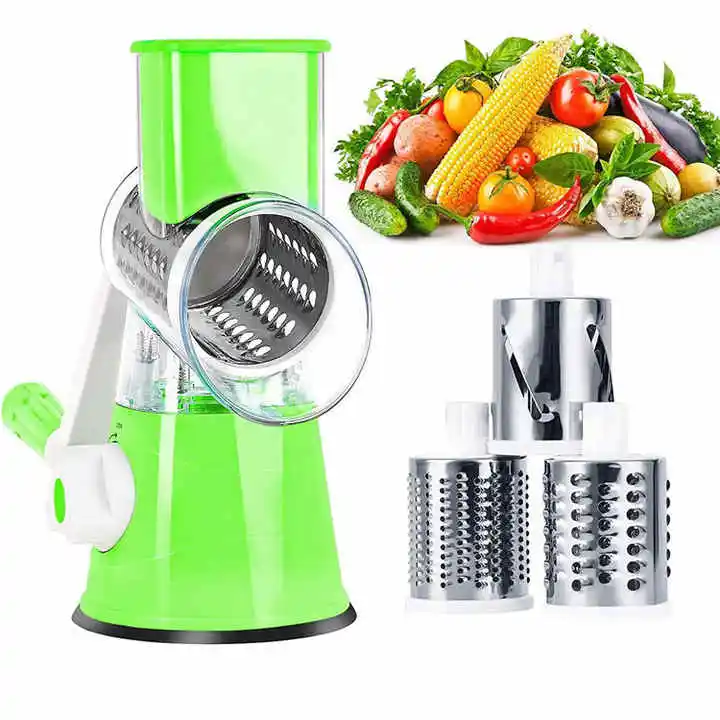 2024 Multifunctional Vegetable Cutter Durable Vegetable Chopper Rotating Grater Kitchen Tools 3 In 1manual Rotary Cheese Grater