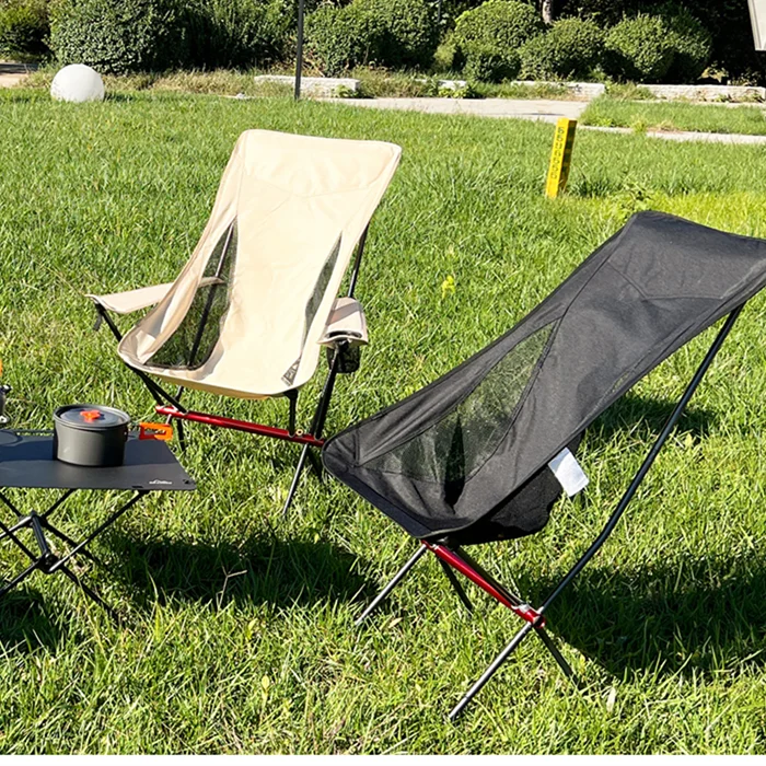 Outdoor Height Adjustable Leg Aluminum  Portable Foldable Folding Fishing Beach moon Camping Chair