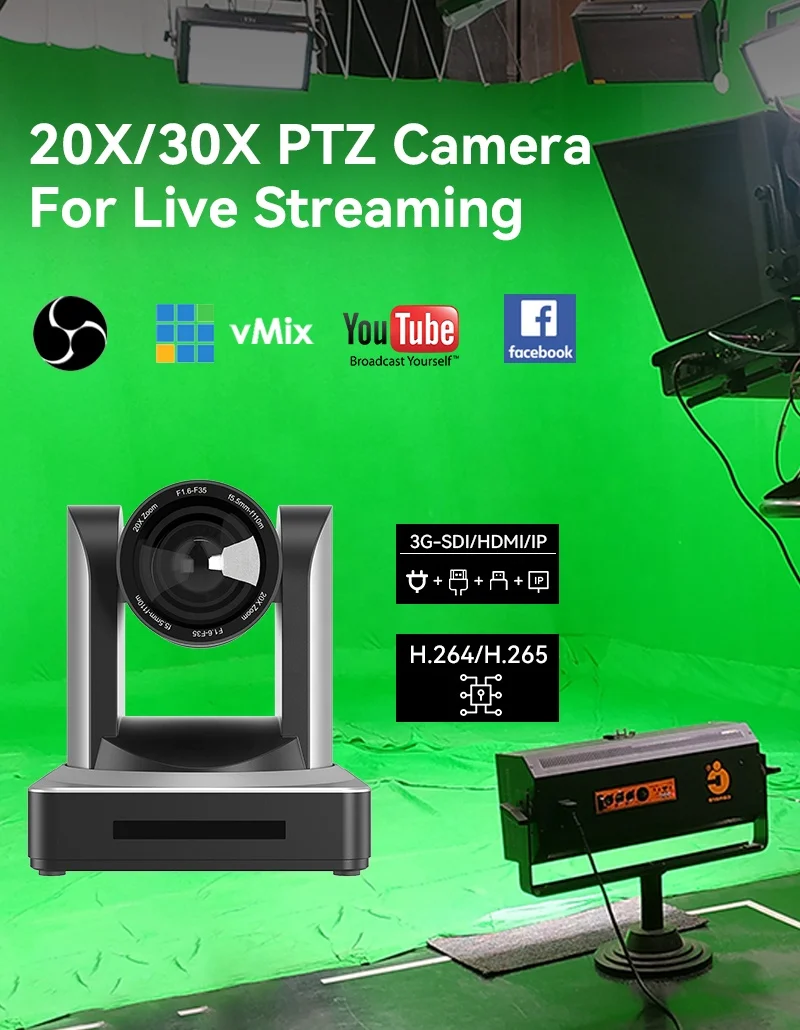 Ip poe vmix церковное оборудование для прямой трансляции Anywii вещательная камера ndi sdi hdi 20x 30x ptz-камера переключателя