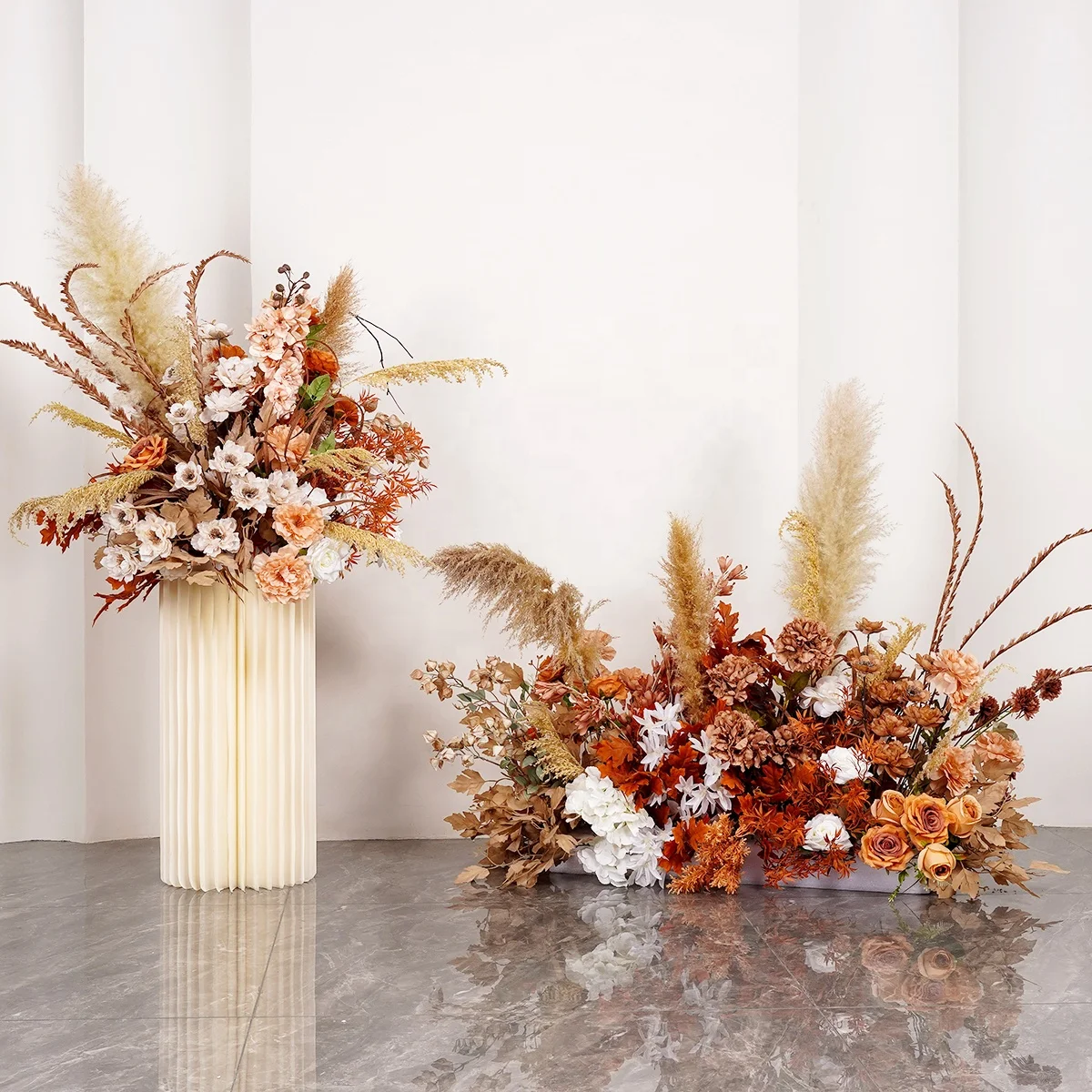 New Autumn Colored Artificial Flower Simulation Wedding Hotel Event Showcase Exhibition Hall Scenery Decoration Finished Product