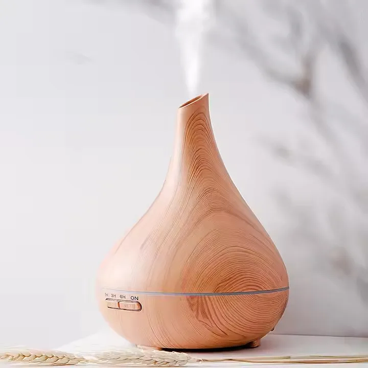 Essential Oil Aroma Diffuser With Wood Grain Aroma Diffuser 7 Color Led Light Home Ultrasonic Air Humidifier